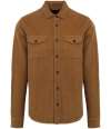 SP519 Spasso Faded Corduroy Overshirt Washed Brown Sugar colour image